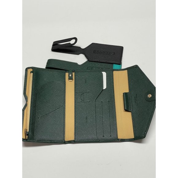 NWOT ZOPPEN Unisex Travel Wallet and 2 Luggage Tags Green/Black - Picture 7 of 7